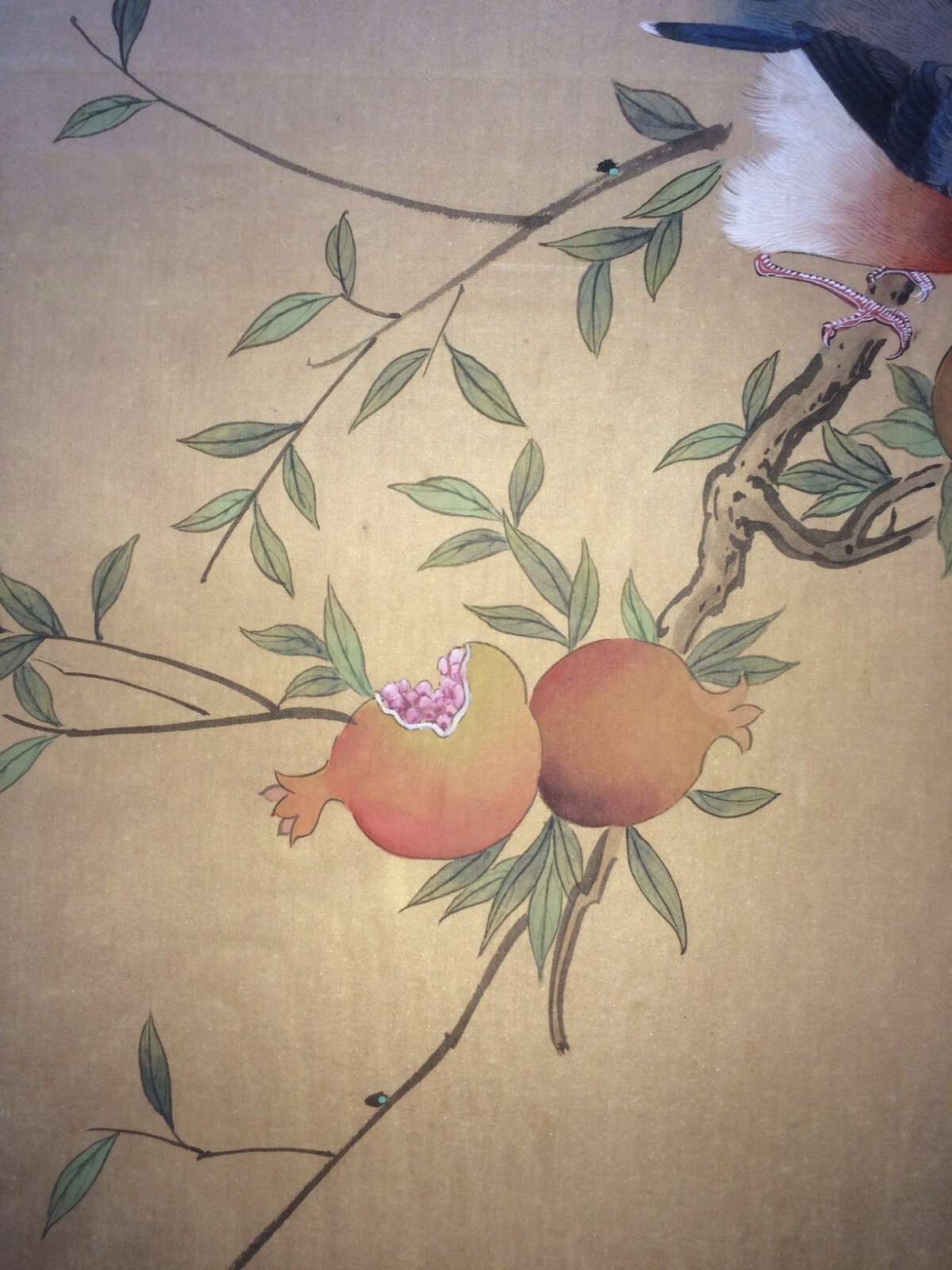Grande Pannello Decorativo   Illustrazione Artistica   Orientalista   Uccelli E Fiori
