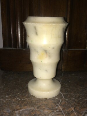 Soprammobile Decorativo In Marmo O Alabastro, Vaso Portafiori Art Déco, Metà '900