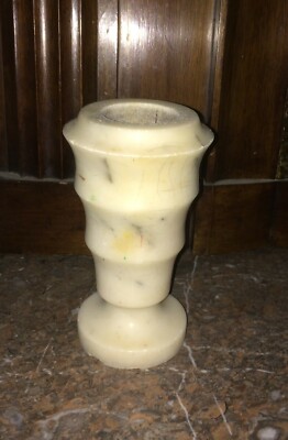 Soprammobile Decorativo In Marmo O Alabastro, Vaso Portafiori Art Déco, Metà '900