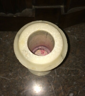 Soprammobile Decorativo In Marmo O Alabastro, Vaso Portafiori Art Déco, Metà '900
