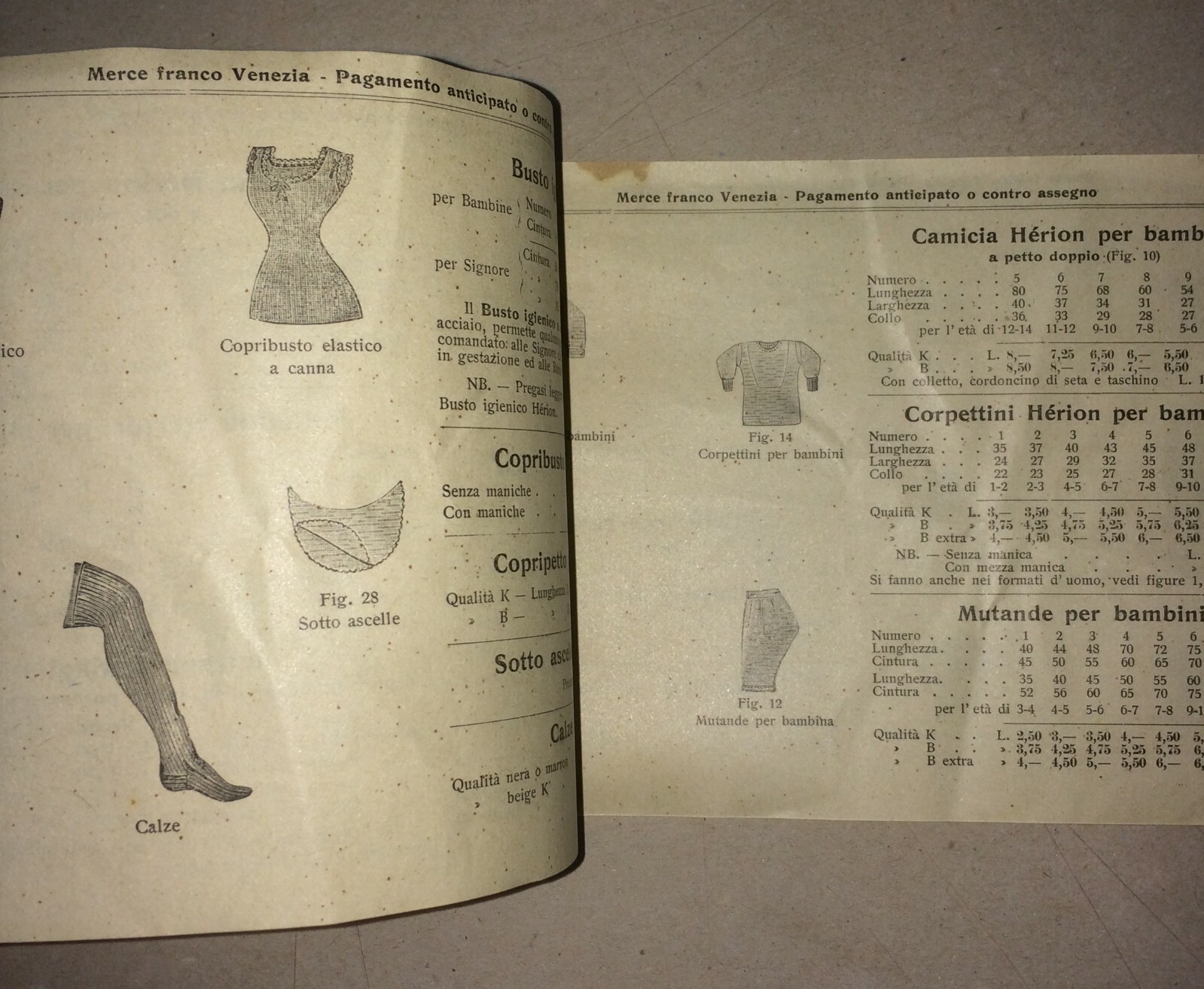 Venezia, Giudecca: Maglieria E Intimo, Catalogo Pubblicitario Antico Herion, 1914