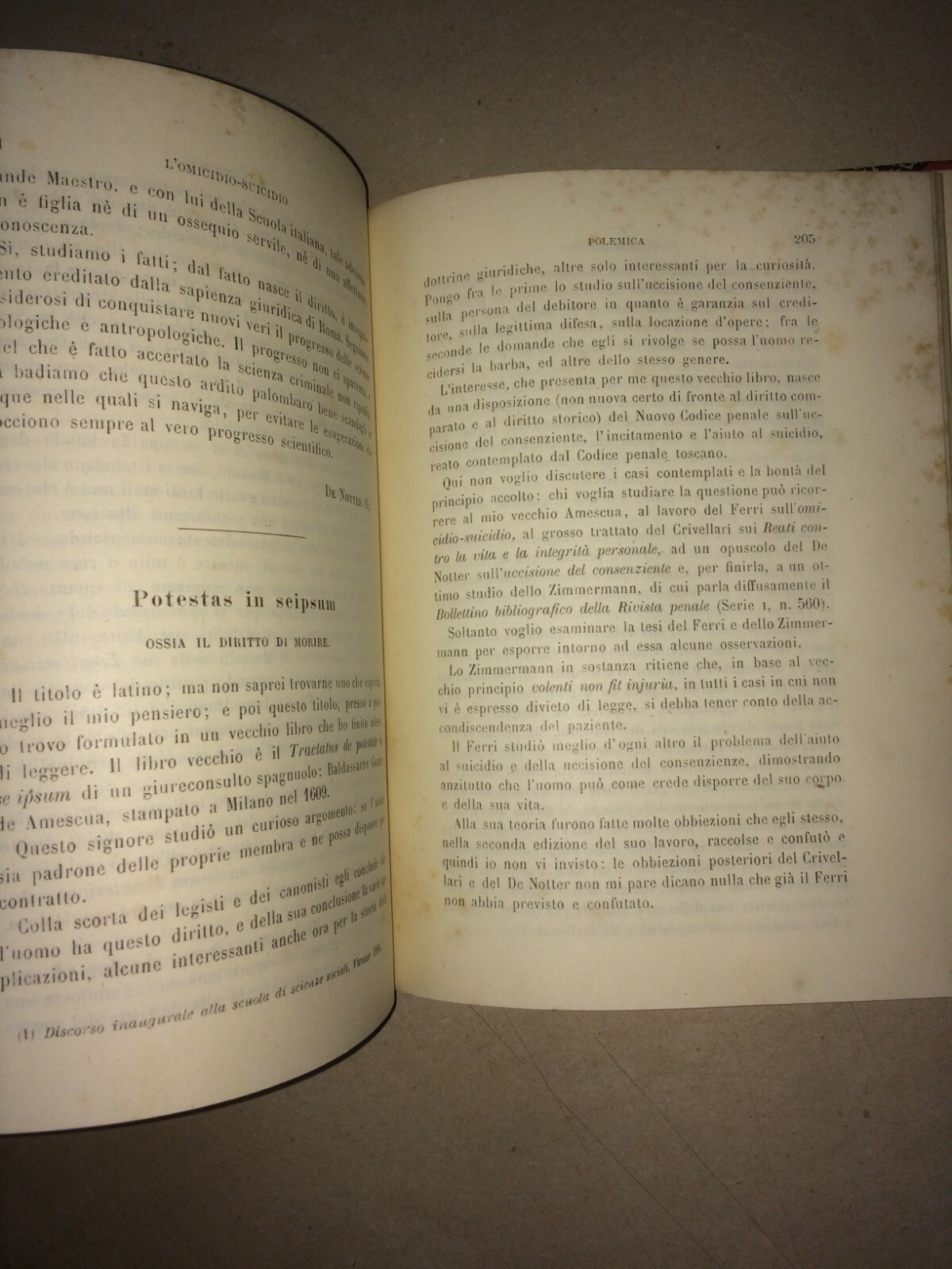 Enrico Ferri, L'Omicidio Suicidio: Responsabilità Giuridica (Torino, 1895)