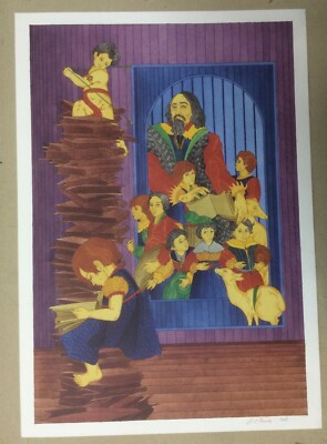 Pier Canosa   Illustrazione Figure Con Bambini E Libri   Vasto