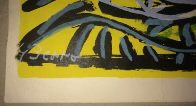 Gianpaolo Berto: Natura Morta Con Frutta E Grappolo d'Uva. Serigrafia (1968)