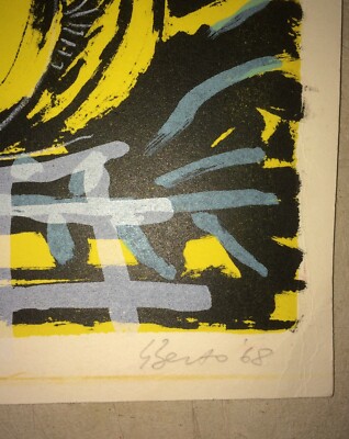 Gianpaolo Berto: Natura Morta Con Frutta E Grappolo d'Uva. Serigrafia (1968)