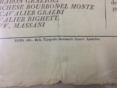 Araldica, Nobiltà Romana, Antico Manifesto: Notificazione Carta Moneta E Numismatica