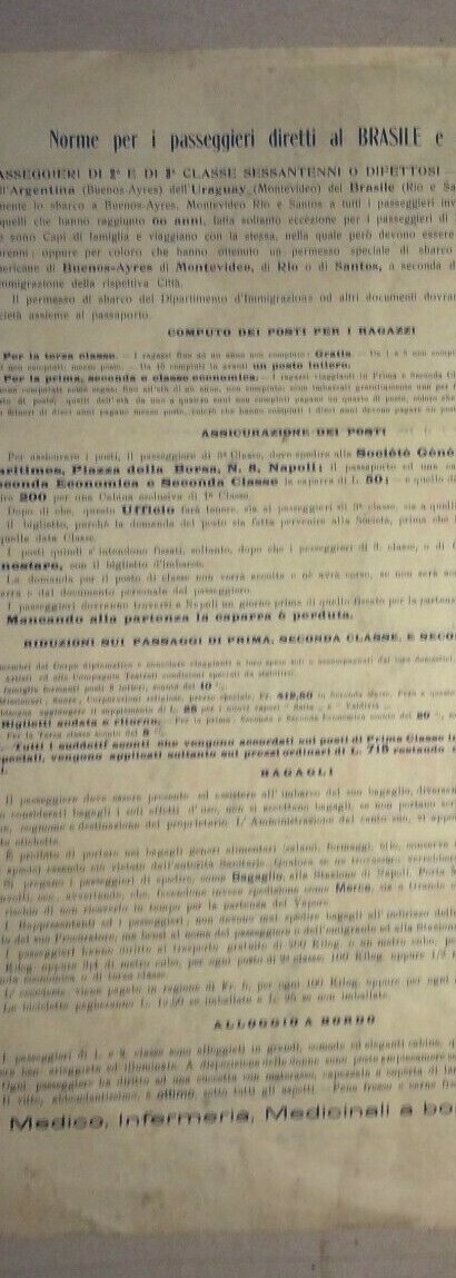 Navigazione, Marineria, Emigrazione Italo Americana, Valdivia, Napoli, Pubblicitaria