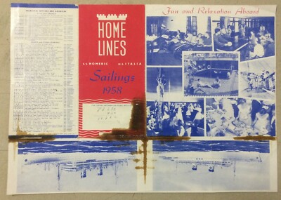Navigazione, Viaggi Ed Emigrazione: Home Lines, Listino Illustrato Germania Americhe