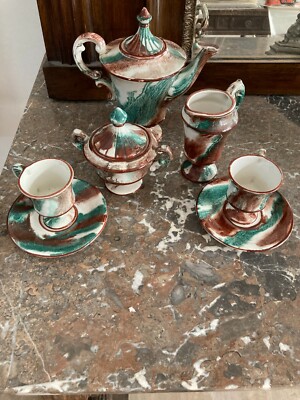 Servizio Da Caffè In Ceramica Marmorizzata Velardo   Cusano Mutri