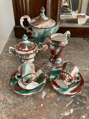 Servizio Da Caffè In Ceramica Marmorizzata Velardo   Cusano Mutri