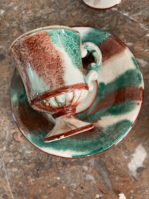 Servizio Da Caffè In Ceramica Marmorizzata Velardo   Cusano Mutri