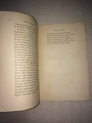 Wolfgang Goethe, Elegie Romane: Antica Edizione Le Monnier, Traduzione Di Andrea Maffei, 1879