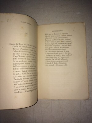 Wolfgang Goethe, Elegie Romane: Antica Edizione Le Monnier, Traduzione Di Andrea Maffei, 1879