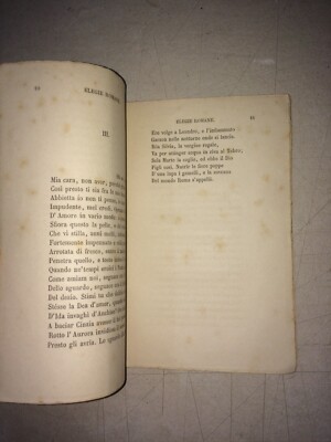 Wolfgang Goethe, Elegie Romane: Antica Edizione Le Monnier, Traduzione Di Andrea Maffei, 1879