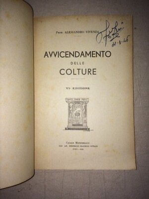 Agraria: Coltivazioni Del Terreno E Rotazioni Delle Colture (1941)