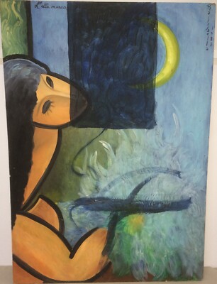 Raffaella Cascella, L'Alta Marea   Dipinto A Olio Su Cartone Telato, 1981