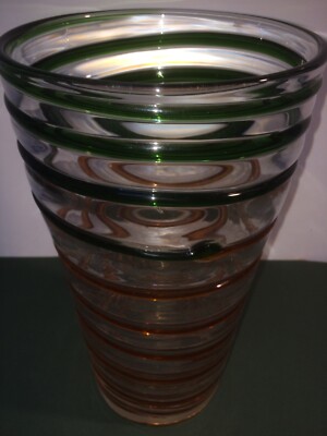 Arte Artigianato Del Vetro. Vaso Decorativo Policromo IVAT.