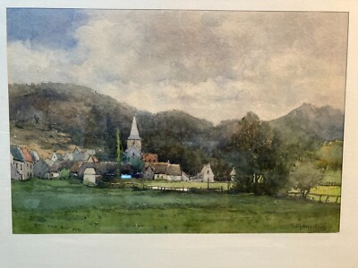 Victor Uytterschaut: Veduta Di Mont Dore In Alvernia, Acquerello