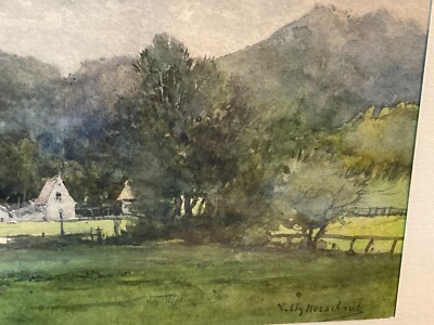 Victor Uytterschaut: Veduta Di Mont Dore In Alvernia, Acquerello