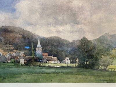 Victor Uytterschaut: Veduta Di Mont Dore In Alvernia, Acquerello
