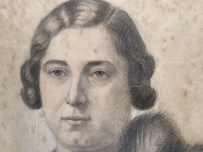 Arte Del Novecento, Artista C. Parcus: Ritratto Di Signora Con Pelliccia