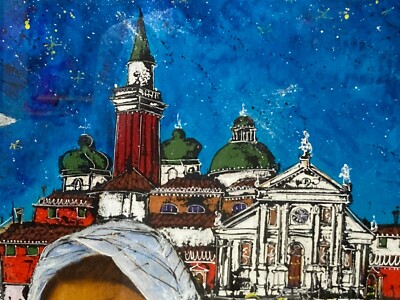 Michele Lapesara, Veduta Di Venezia Con La Madonna Della Salute