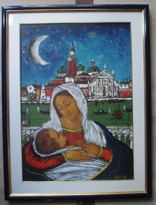 Michele Lapesara, Veduta Di Venezia Con La Madonna Della Salute