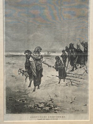 Abruzzo   Folklore   Contadini Abruzzesi   Antica Stampa   Pittore Di Chirico