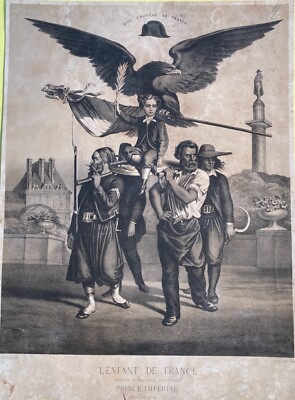 Napoleonica, Francia: Antica Stampa Allegorica, Artista Costiaux, Lito d'Arlingue