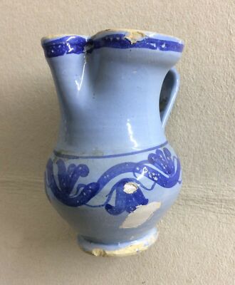 Abruzzo: Boccale Da Vino In Ceramica Maiolicata Decorativa