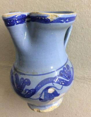 Abruzzo: Boccale Da Vino In Ceramica Maiolicata Decorativa