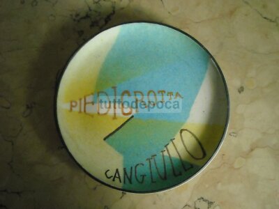 Tazza Con Piattino In Ceramica Di Albissola, Decoro Futurista Attribuito A Francesco Cangiullo