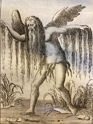 Allegoria Della Pioggia: Pluvio. Antica Incisione All'Acquaforte