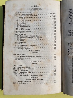 Scienze Fisiche: Calore, Acustica, Ottica, Metalli, Chimica, Clima, Avvelenamenti. 1855