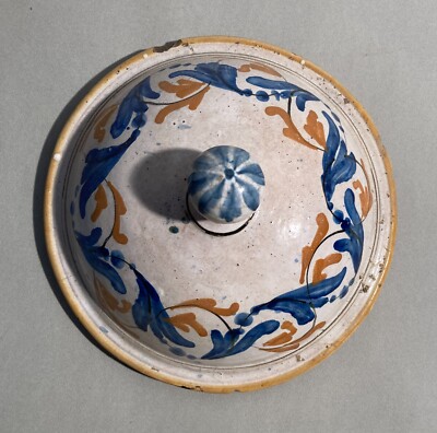 Zuppiera Antica In Ceramica Popolare Con Decori Floreali Policromi