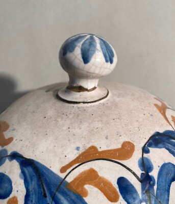 Zuppiera Antica In Ceramica Popolare Con Decori Floreali Policromi