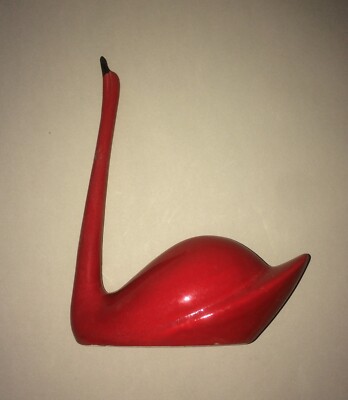 Scultura In Ceramica Cigno Rosso Di Anna Di Battista, Torre De' Passeri