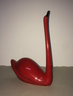 Scultura In Ceramica Cigno Rosso Di Anna Di Battista, Torre De' Passeri