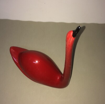 Scultura In Ceramica Cigno Rosso Di Anna Di Battista, Torre De' Passeri