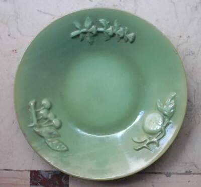 Abruzzo: Piatto Decorativo In Ceramica Verde, Distillerie Aurum Pescara, Attribuibile A Guido Andlovitz