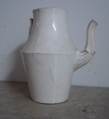 Antica Brocca In Ceramica Con Decori A Mascherone, Prima Metà XIX Secolo