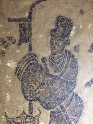 Arte Asiatica: Personaggio In Abito Tradizionale Con Timbro Di Hong Kong