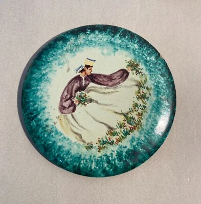 Artistica Ceramica: Cofanetto Decorato con Costume Popolare (abruzzo o Marche)
