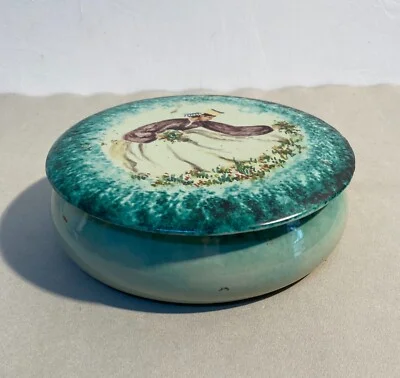 Artistica Ceramica: Cofanetto Decorato con Costume Popolare (abruzzo o Marche)