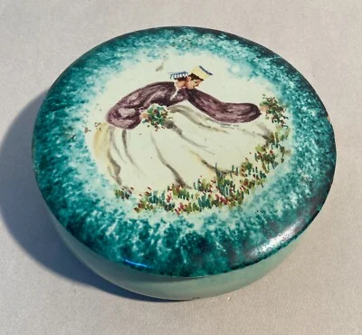 Artistica Ceramica: Cofanetto Decorato con Costume Popolare (abruzzo o Marche)