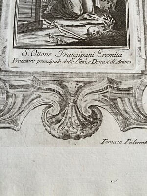 Campania, Irpinia, Ariano: Antica Stampa Popolare Devozionale Di Sant'Ottone, Tommaso Palumbo