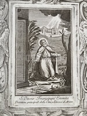 Campania, Irpinia, Ariano: Antica Stampa Popolare Devozionale Di Sant'Ottone, Tommaso Palumbo