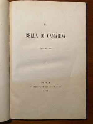 Abruzzo, Paganica: Novella Abruzzese Di Emidio Cappelli, Rara Antica Edizione Illustrata, 1857