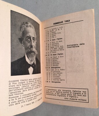 Calendario Studentesco, Università Cattolica Del Sacro Cuore, Milano, 1942 1943