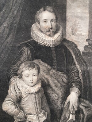 President Richardot. Ritratto Inciso All'Acquaforte Da Massard E Nigeon (da Anthony Van Dyck)